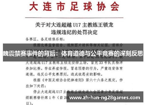魏震禁赛事件的背后：体育道德与公平竞赛的深刻反思